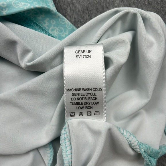 1764 Golf Polo Mens XL Teal Green Gear Up Cyclist All Over Print Short Sleeve - Picture 10 of 14